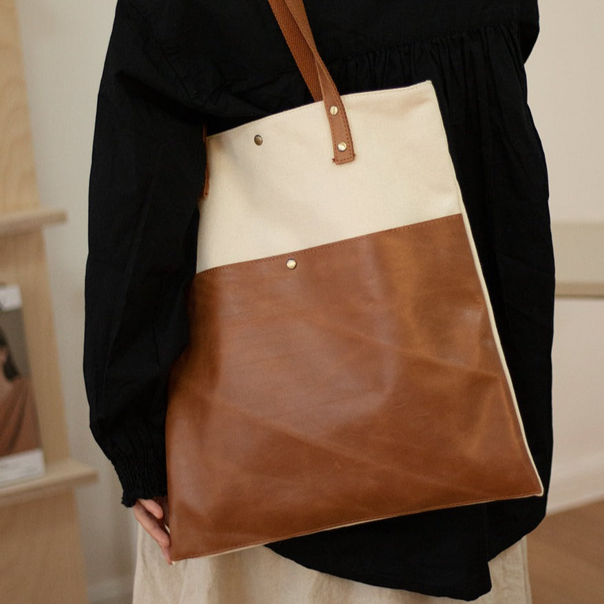 Womens Canvas Leather Totes