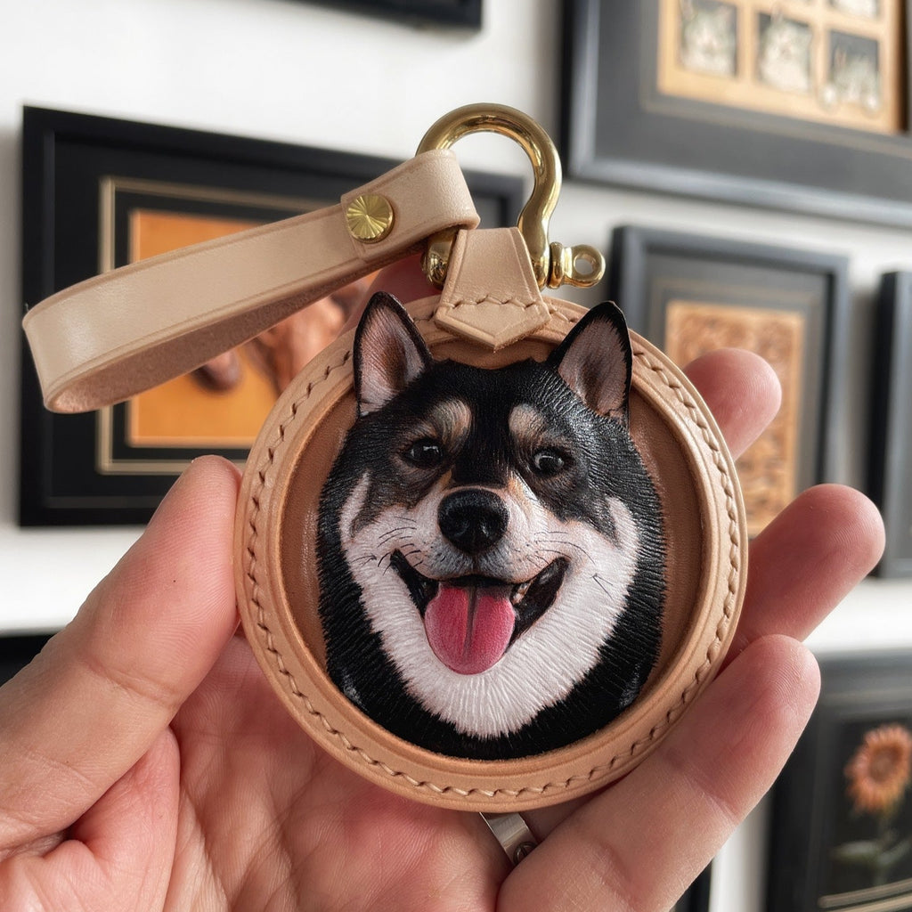 Tooled Leather Dog Memorial Necklace Gift for Loss of Pet Pendent Pet Memorial Gifts