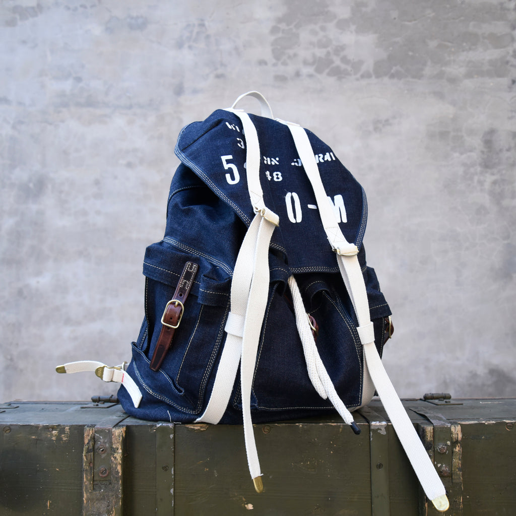 Blue Jean Backpack Mens Huge Backpack Large Blue&White Denim
