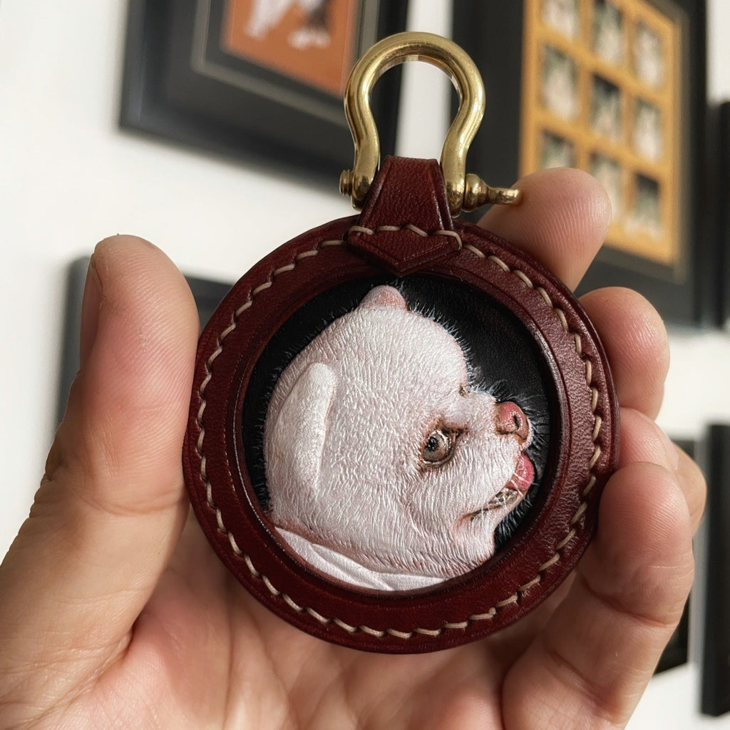Pet Remembrance Gifts Tooled Leather Pet Memorial Gifts Dog Memorial Necklace Pendent