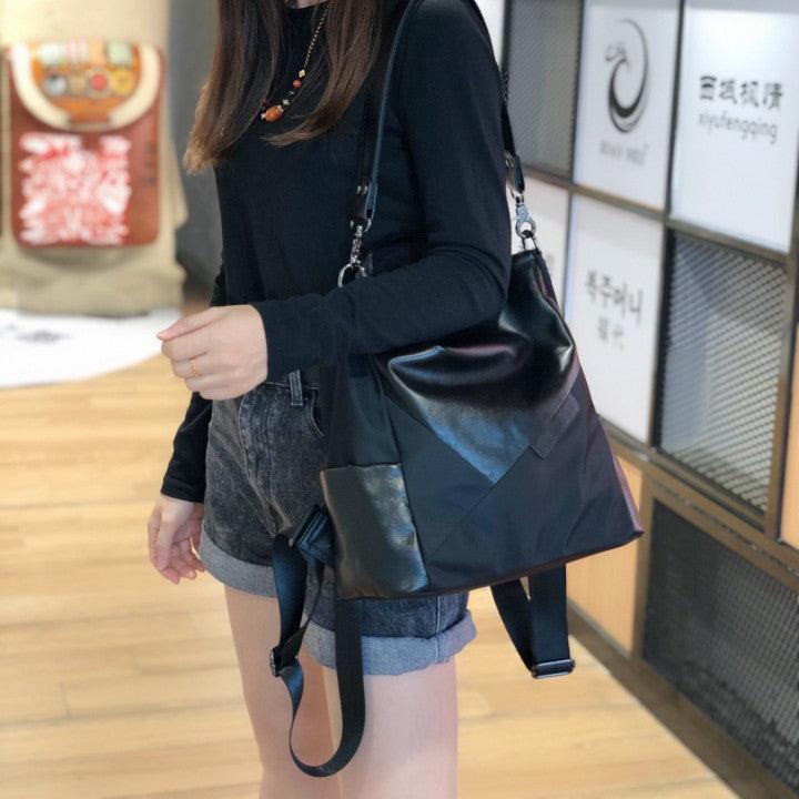 convertible backpack purse handbags Black Nylon Backpack Womens Convertible Backpack Handbag Nylon Rucksack Backpack 
