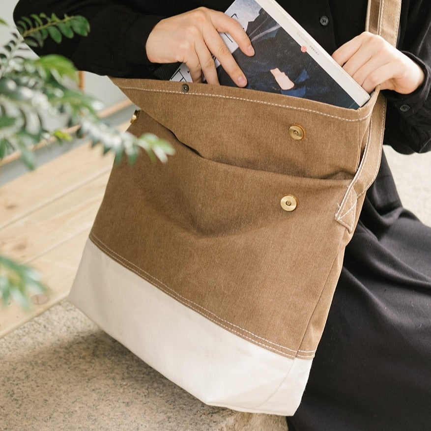 Khaki canvas messenger bag shop