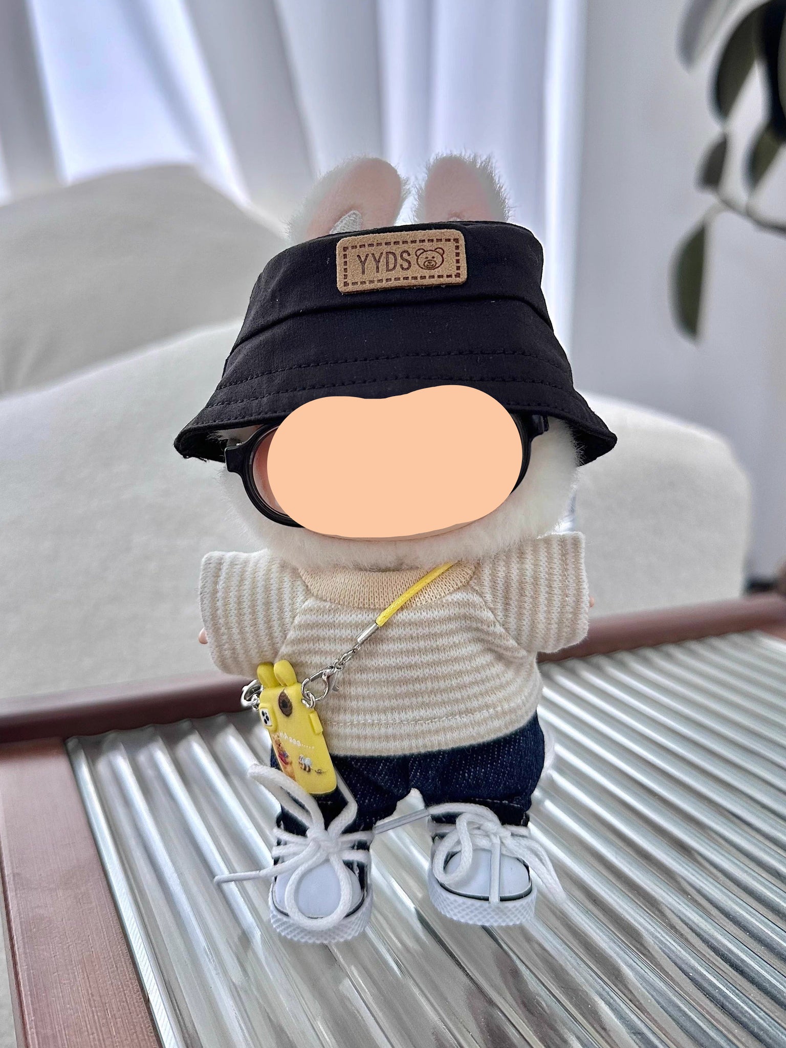 Summer Labubo Outfits Yellow Shirt + Blue Pants Accessories Fashion Labubo Outfit Keychain Labubo Clothing main image 0