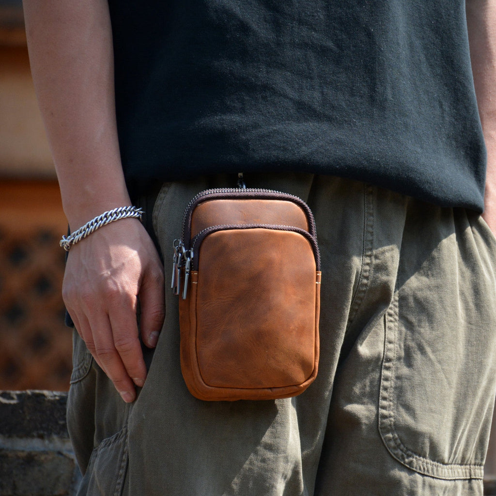 Leather Pouch Bag for Mens 