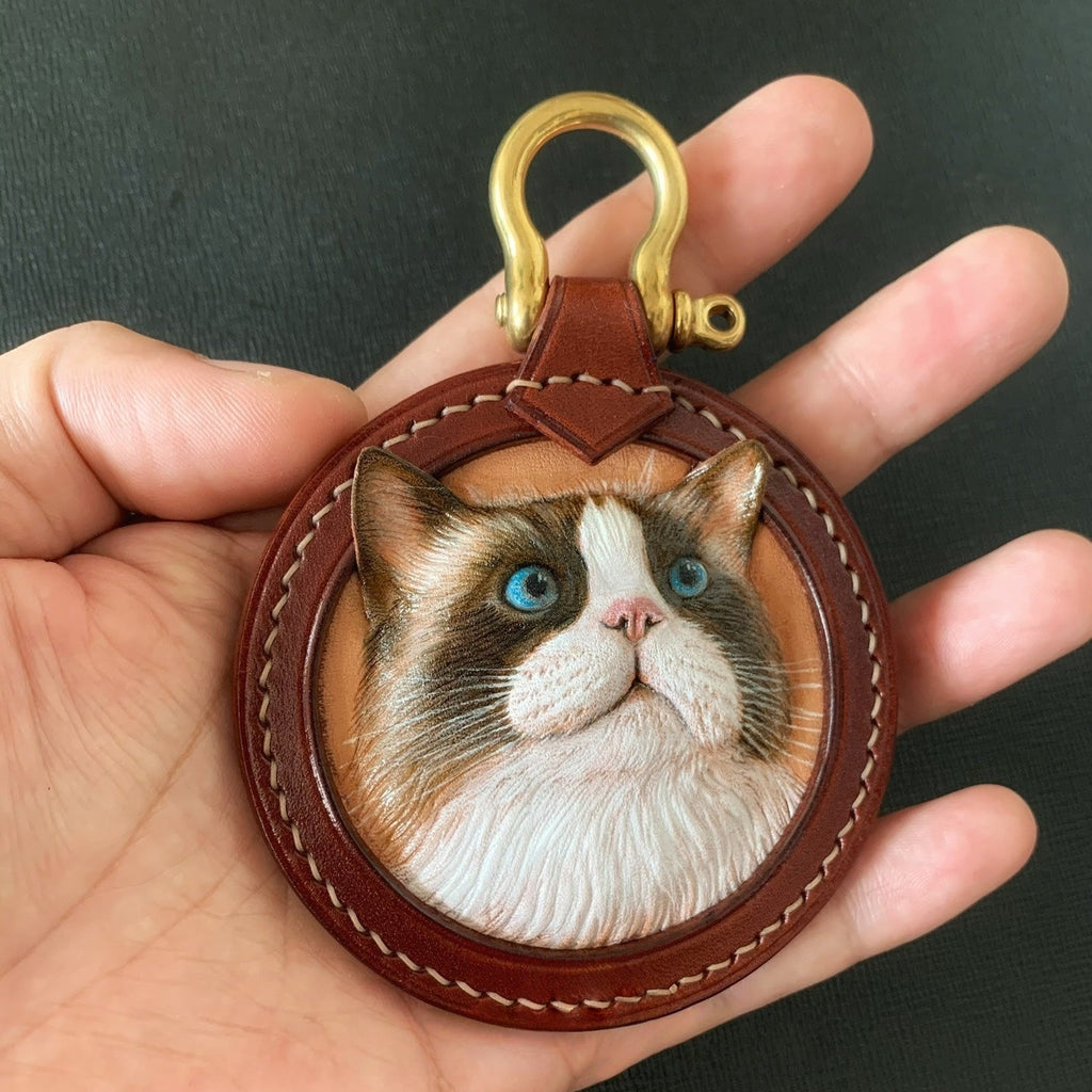 Loss Of Cat Gift Tooled Leather Pet Memorial Gifts Dog Memorial Necklace Pendent