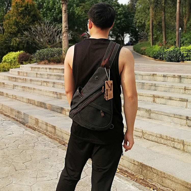 Large Canvas Sling Bag for Big Guys - Lifestyle