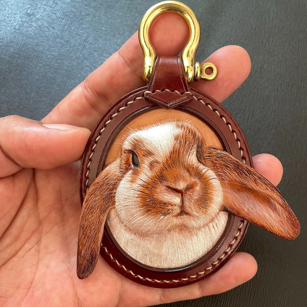 Bunny Memorials Gifts Tooled Leather Pet Memorial Gifts Bunny Memorial Necklace Pendent