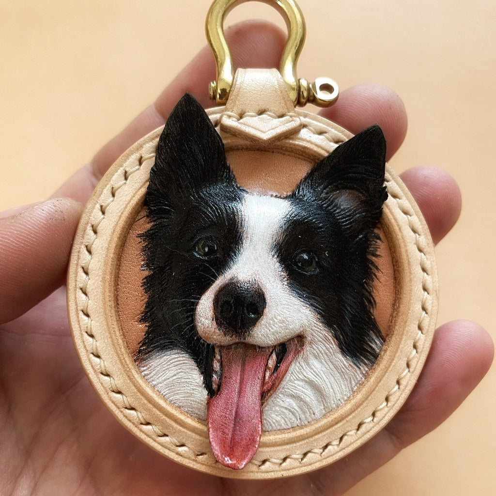 Loss of Dog Gift Tooled Leather Dog Memorial Necklace Pendent Pet Memorial Gifts