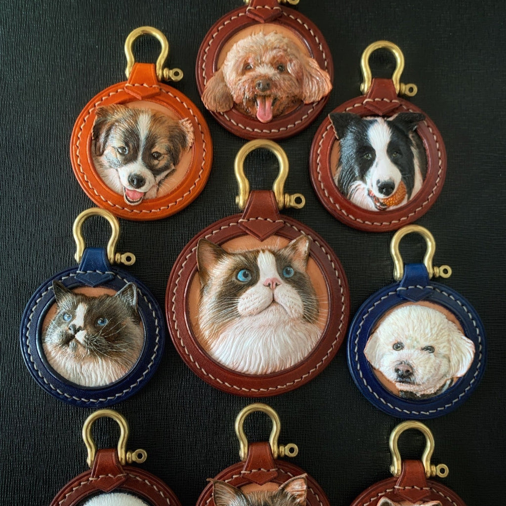 Cat Memorial Necklace Pendent Personalized Cat Remembrance Tooled Leather Pet Memorial Gifts