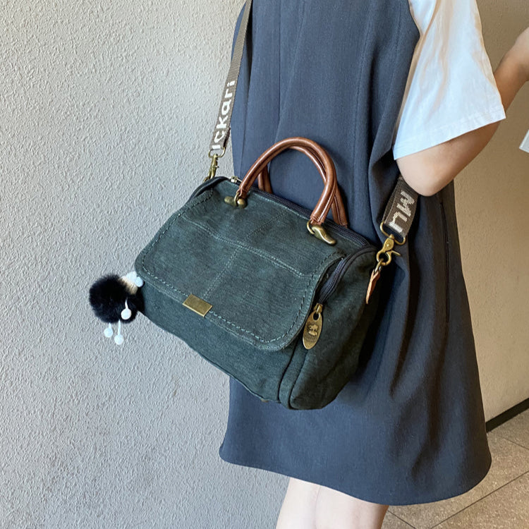 Light Green Convertible Canvas Handbag Crossbody Bag Canvas Convertible Backpack Shoulder Bag - Feltify