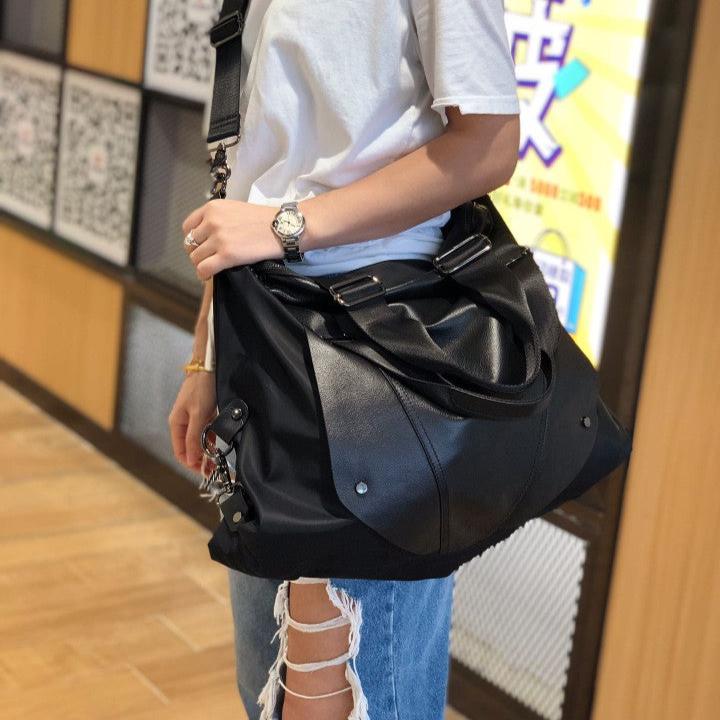 Black Nylon Duffle Bag for Women Black Nylon Crossbody Bag Womens