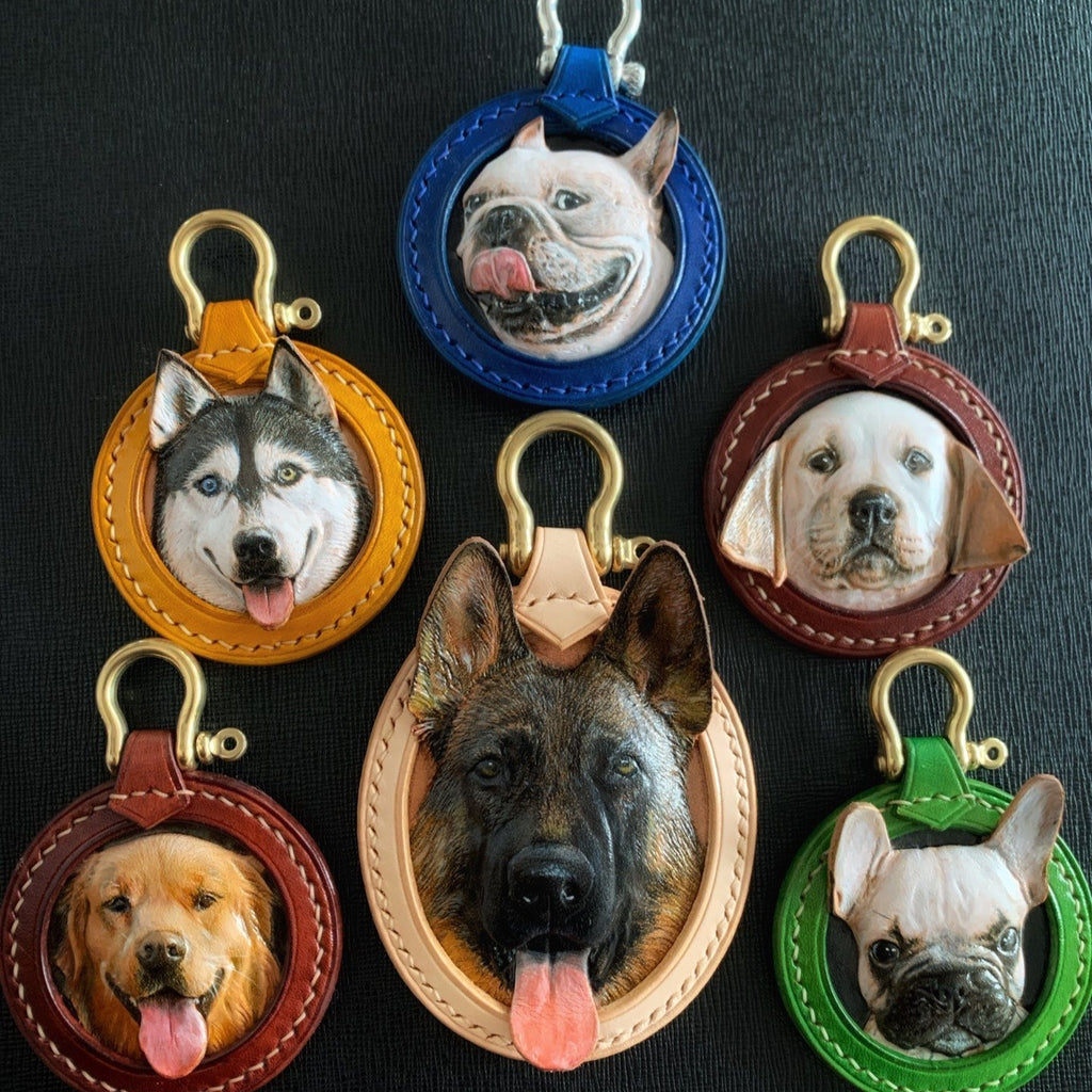 Dog Memorial Necklace Pendent Dog Memorial Gift​ Tooled Leather Pet Memorial Gifts 