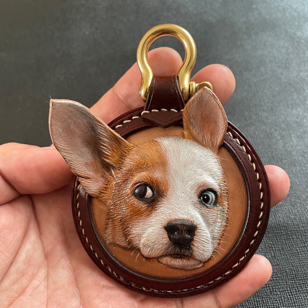 Gift for Loss of Dog Tooled Leather Dog Memorial Necklace Pendent Pet Memorial Gifts