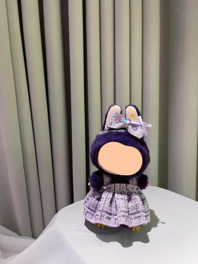 labubu purple gold dress Custom-made purple and gold-embroidered lace Bubu dress