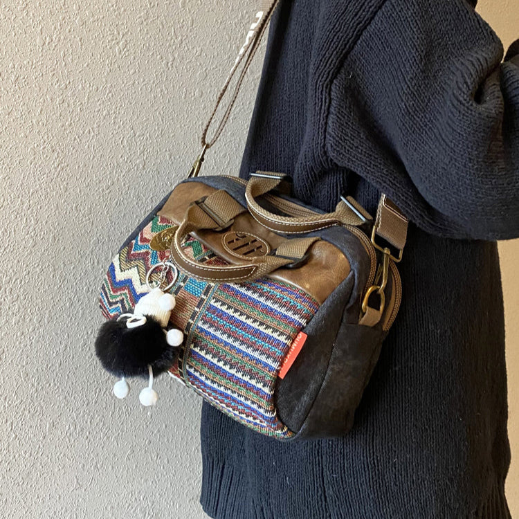 Canvas Small Boho Handbag Small Boho Crossbody Bag Embroidery Boho Shoulder Bag - Feltify