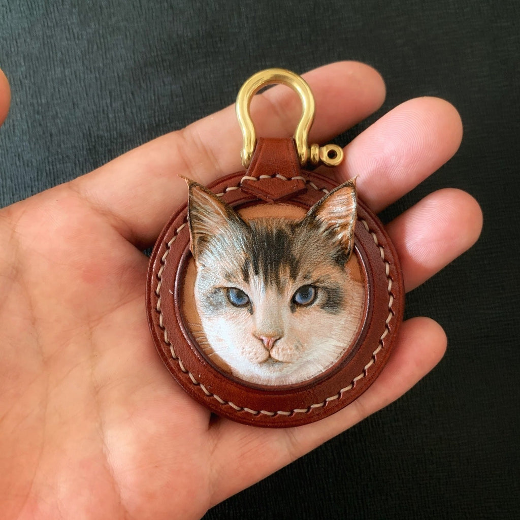 Cat Memorial Ideas Tooled Leather Pet Memorial Gifts Cat Memorial Necklace Pendent