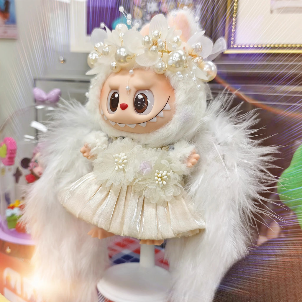 Wedding Dress Have a Seat Labubu Doll Clothes Groom's Suit Keychain Labubu Clothes 17cm Labubu Clothing 
