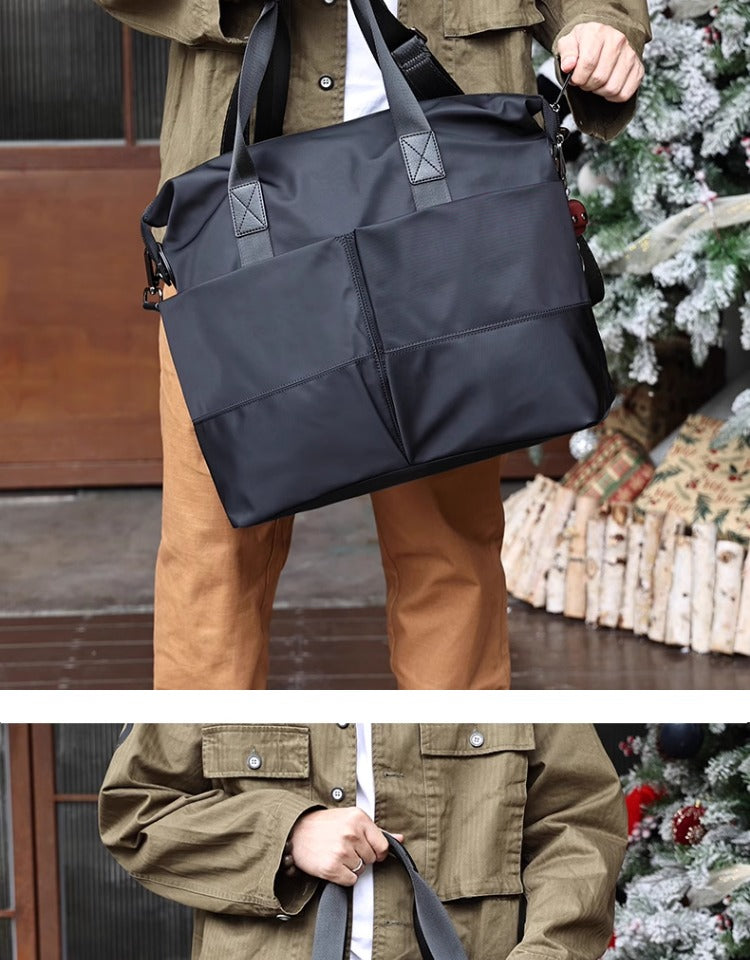 Mens Leather Nylon Tote Bag Nylon Crossbody Bag Mens Nylon