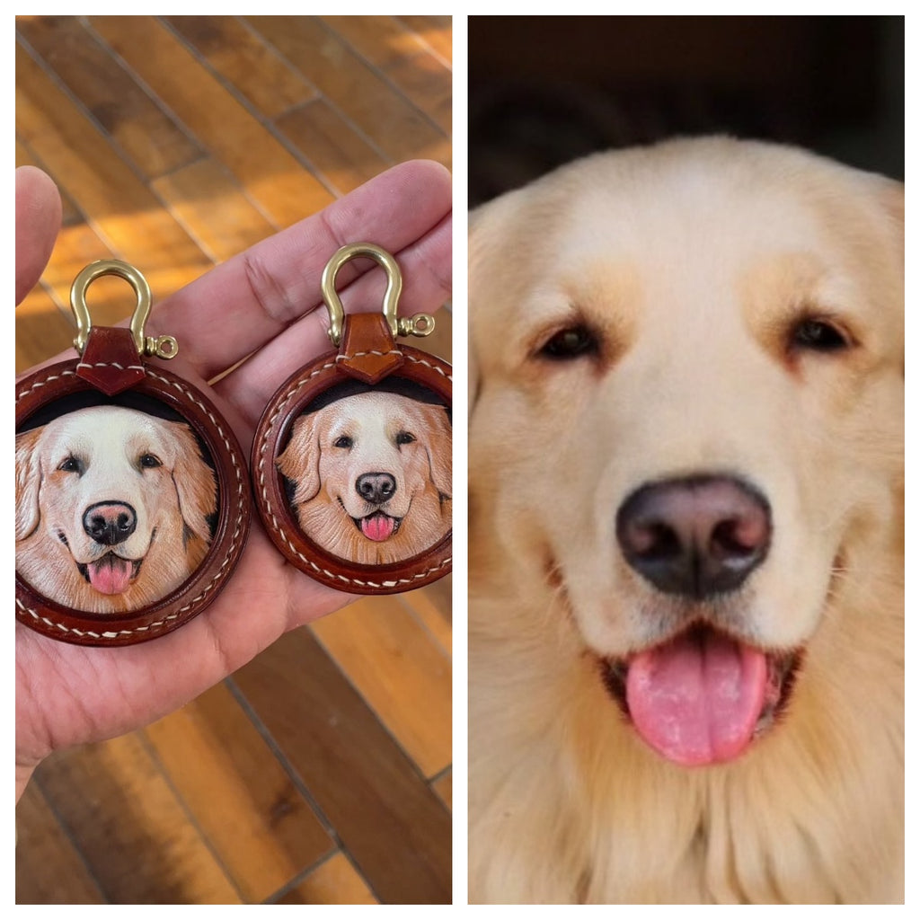 Dog Memorial Gifts Tooled Leather Dog Memorial Necklace Pendent Pet Memorial Gifts