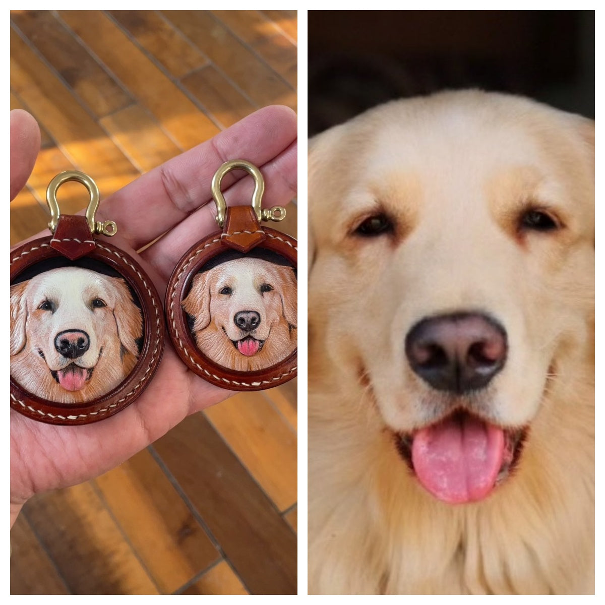 Dog Memorial Gifts Tooled Leather Dog Memorial Necklace Pendent
