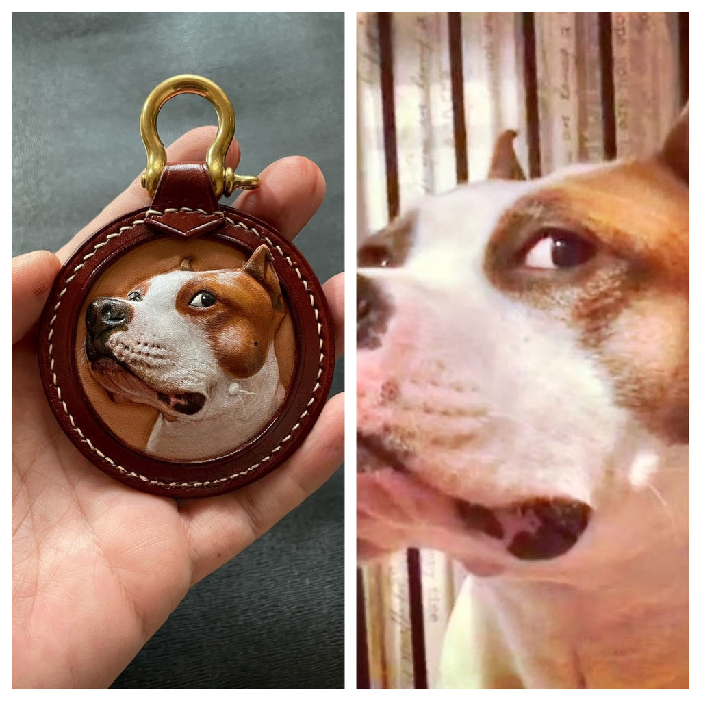 Loss of Dog Gift Tooled Leather Pet Memorial Gifts Dog Memorial Necklace Pendent