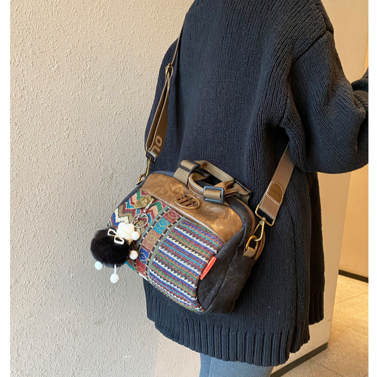 Canvas Small Boho Handbag Small Boho Crossbody Bag Embroidery Boho Shoulder Bag - Feltify