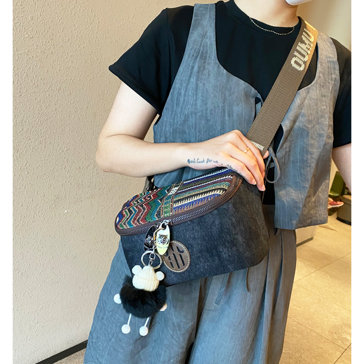 Embroidery Canvas Small Shoulder Bag Boho Waist Bag Boho Crossbody Bag - Feltify