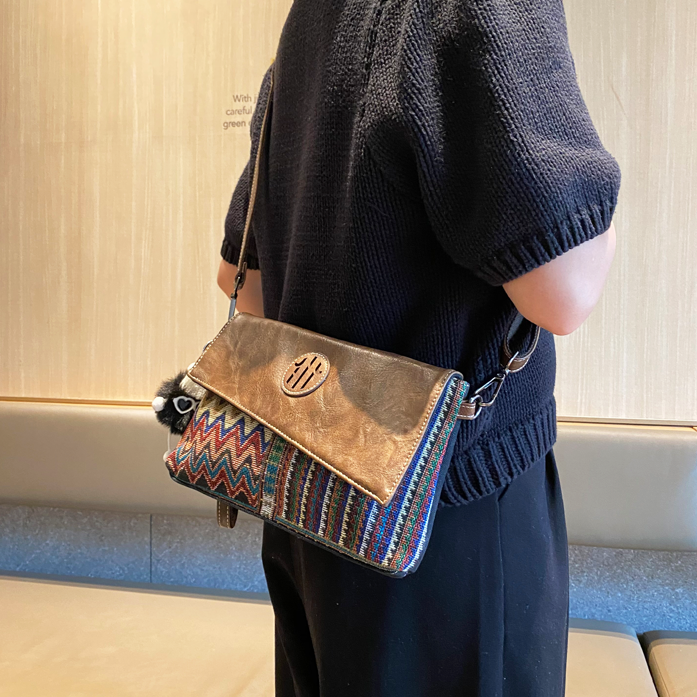 Bohemian Denim Clutch Purse Denim Shoulder Bag Convertible Embroidery Jean Bag - Feltify