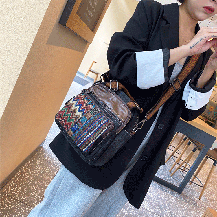 Boho And Hiie Small Canvas Backpack Purse - Convertible Sling XD Amazon.com: HUANGGUOSHU Boho and Hippie Small Canvas  main image 3