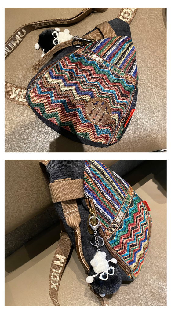Womens Boho Sling Bag Canvas Crossbody Backpack Canvas  display picture 1