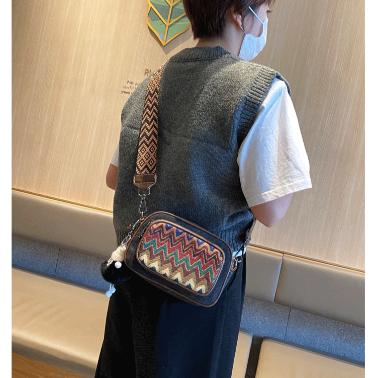Boho Embroidery Canvas Small Crossbody Bag Bohemian Canvas Small Shoulder Bag - Feltify
