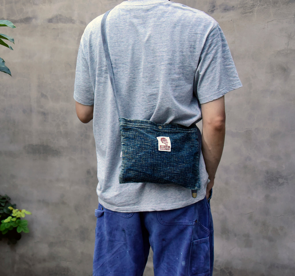 Blue Small Denim Crossbody Bag for Men Small Messnger Bag Womens