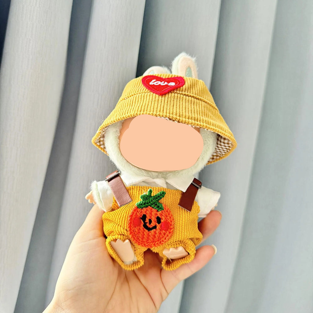Halloween Cos Labubo Clothes Yellow Overalls Girl Labubo Outfits Keychain Labubo Clothing