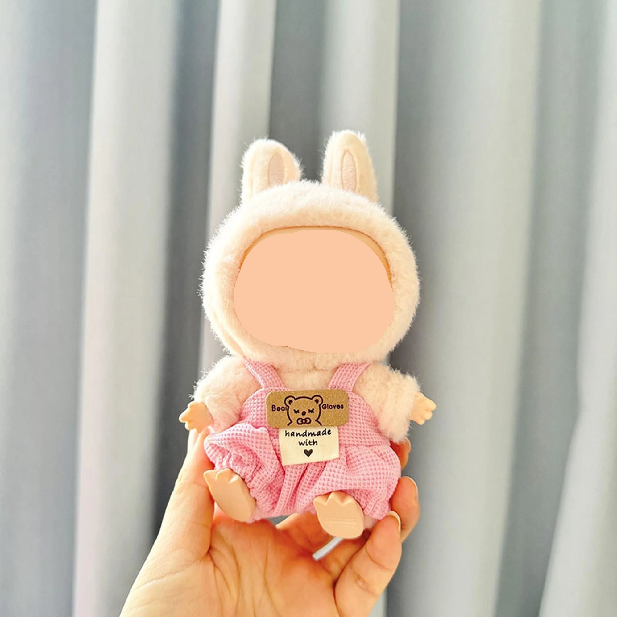 Spring Labubo Clothes Pink Overalls Girl Labubo Outfits Keychain Labub ...