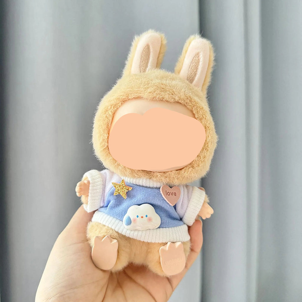 Fall Labubo Clothes White&Blue Sweater Boy Labubo Outfits Keychain Labubo Clothing