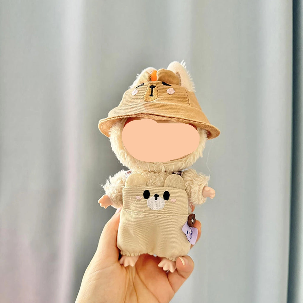 Spring Labubo Clothes Khaki Overalls Boy Labubo Outfits Keychain Labubo Clothing