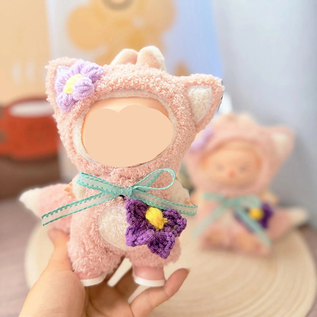 Cos Labubu Clothes Pink Fox Suit Labubu Outfits Keychain Labubu Clothing