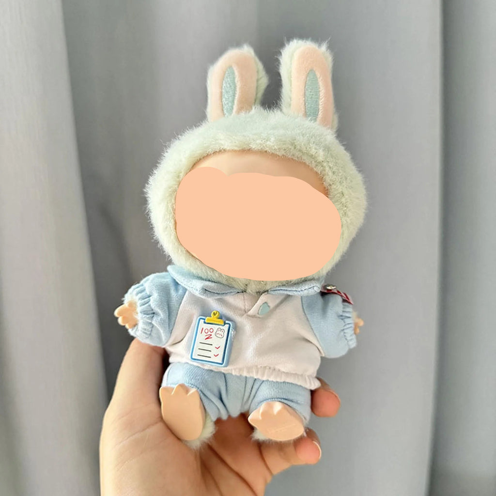 Spring Labubo Clothes Blue Tracksuit Boy Labubo Outfits Keychain Labubo Clothing