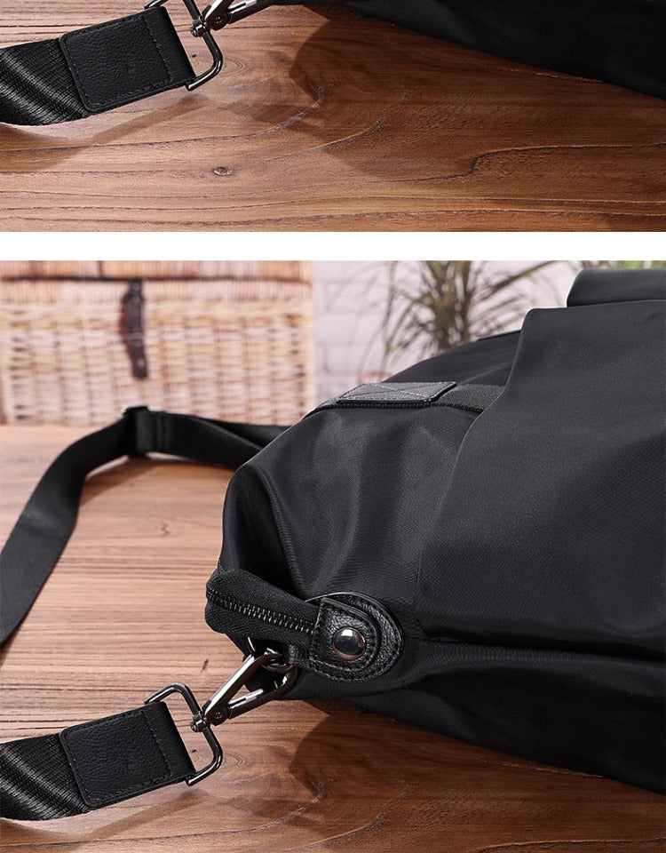 Leather Nylon Tote Bag for Men Nylon Crossbody Bag Mens Nylon