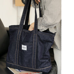 Mens Blue Denim Large Tote Bag Denim Handbag Denim Large Tote