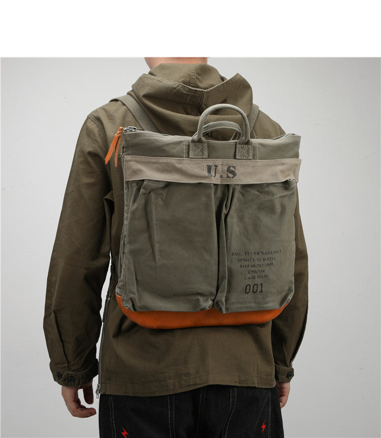 Army Green Canvas Mens Backpack Canvas Army Backpack Bag Canvas Travel – Feltify
