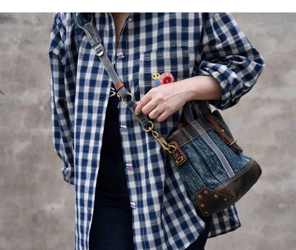 Small Denim Mini Tote Shoulder Bag Blue Denim Mini Tote Bag