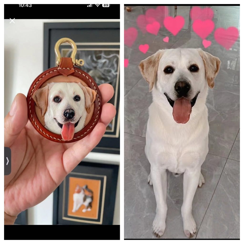 Personalized Dog Remembrance Tooled Leather Pet Memorial Jewelry Dog Remembrance Jewelry