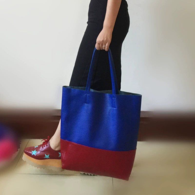 Stylish Leather Bag Handmade Assorted Colors Tote Bag Shoulder Bag Handbags For Women