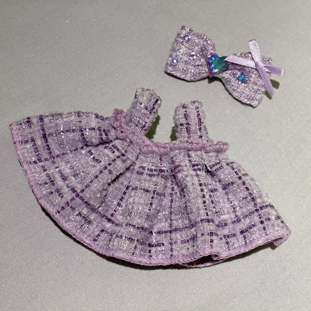 Purple Dress with Hairbow Necklace Bag Keychain Labubo Clothes Labubo Clothing Macaron Clothes for Labubo Purple Dress + Hairbow + Necklace + Bag + Purple Dress with Hairbow Necklace Bag Keychain Labubo Clothes Labubo Clothing Macaron Clothes for Labubo Purple Dress + Hairbow + Necklace + Bag +