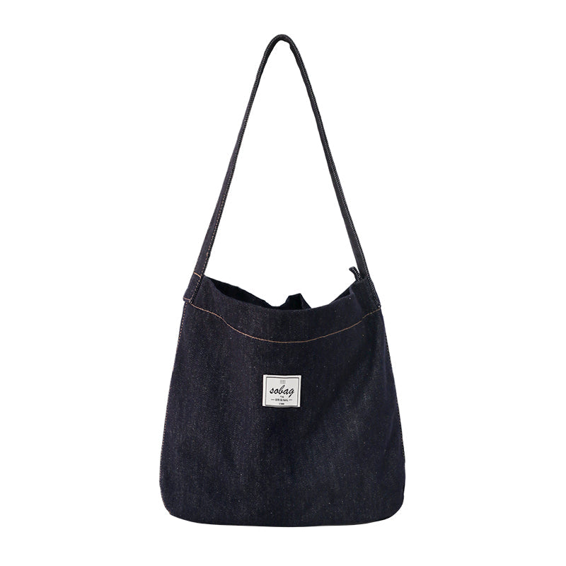 Women Blue Denim Shoulder Tote Bag Denim Medium Size Tote