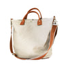 White Gray Canvas Tote Handbags Best Canvas Tote Bags Women's Canvas Tote Bags two tone canvas tote