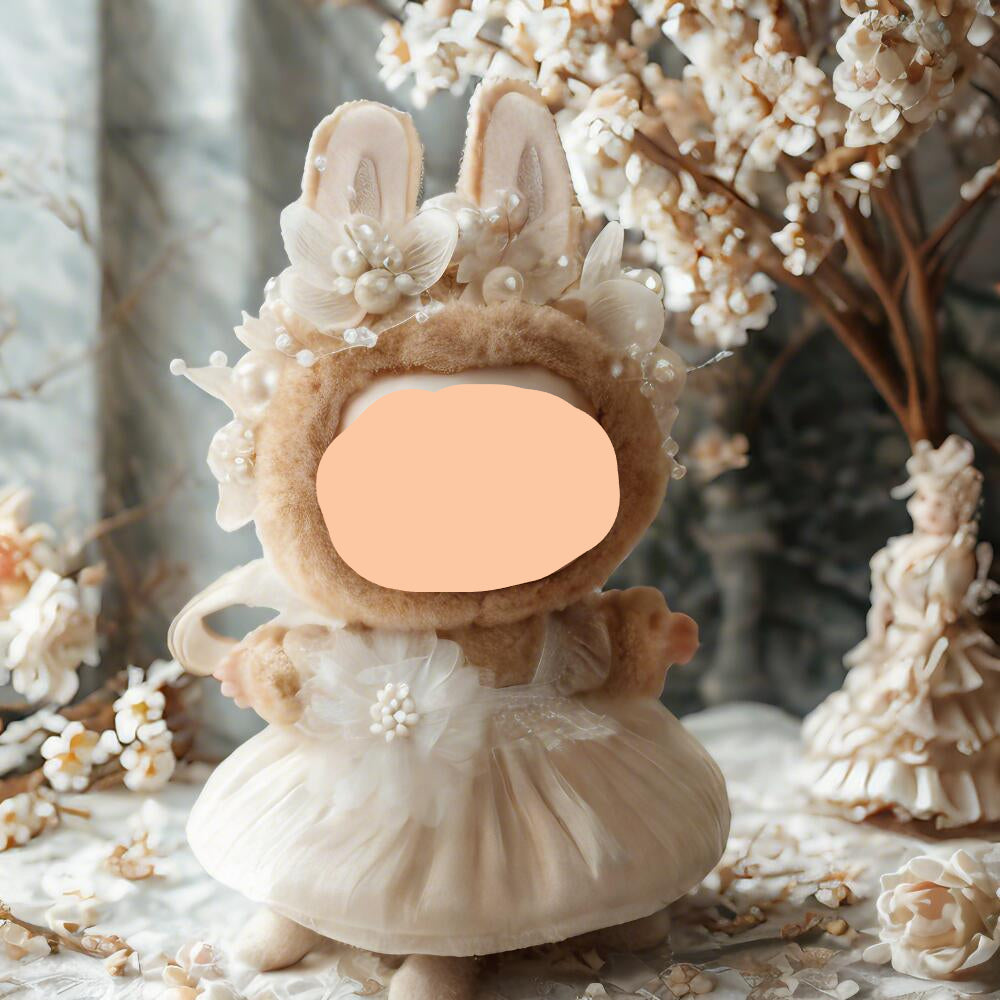 Groom's Suit Keychain Labubo Clothes 17cm Labubo Clothing Wedding Dress with Wings Have A Seat Labubo Doll Clothes 6 Suits (Glasses + Tie + Shirt +