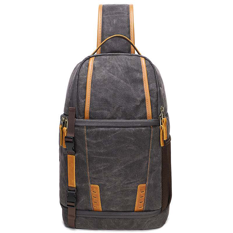 Sling Bag for Big Man - Waxed Canvas Large Sling Backpack - Large Canvas Sling Bag