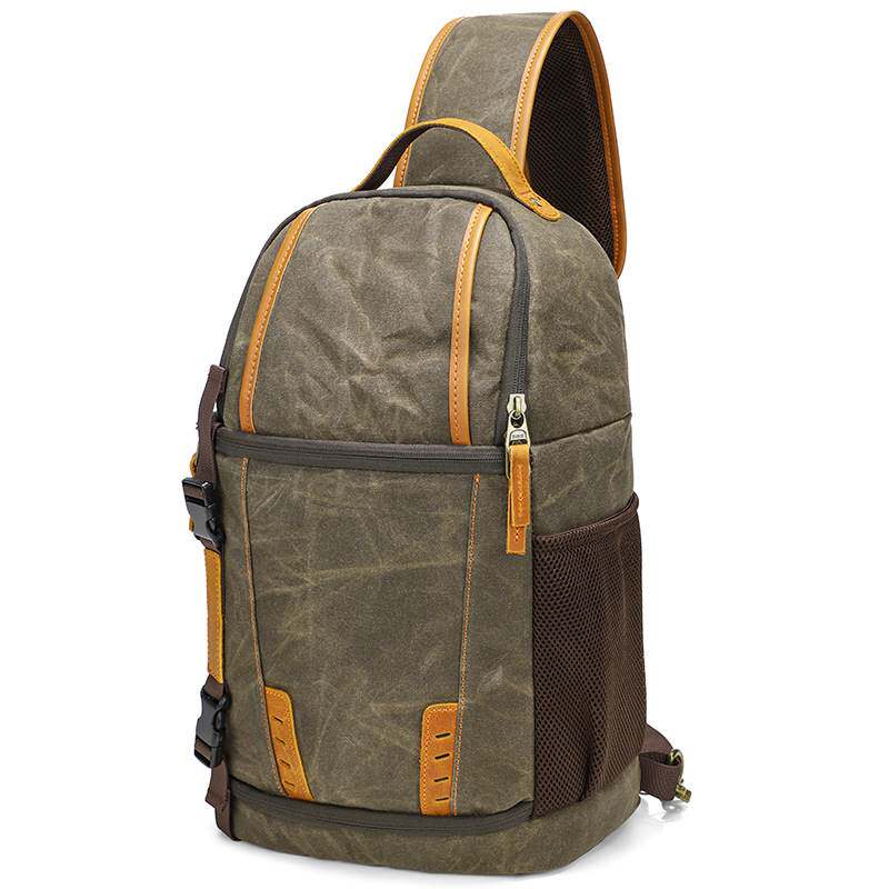 Sling Bag for Big Man - Waxed Canvas Large Sling Backpack - Large Canvas Sling Bag